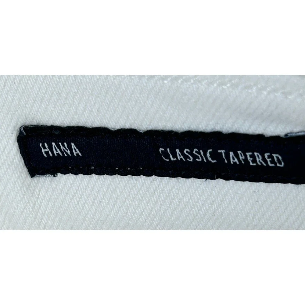 EDWIN Hana Classic Tapered Button Fly 5 Pocket White denim Jeans size 27 - Picture 10 of 12